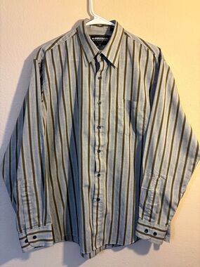 Vintage 90s Expression International Striped Button Down Shirt Men's L